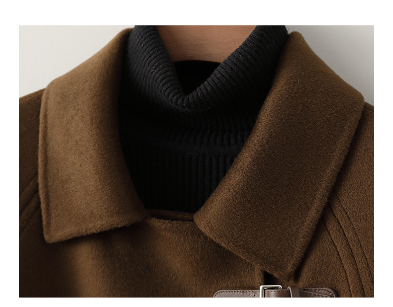 Manteau en laine double face pour femmes, style court, haut de gamme 24-1616 Demo 06