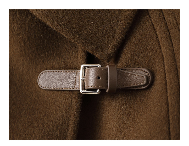 Manteau en laine double face pour femmes, style court, haut de gamme 24-1616 Demo 07