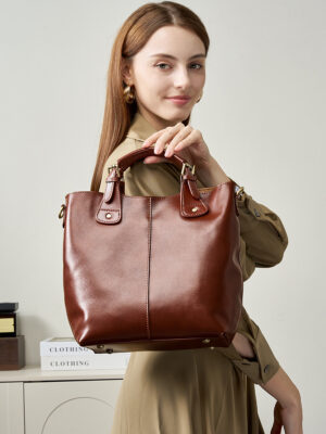 Sac bandoulière en cuir véritable, grande capacité PY0216-003