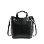 Sac bandoulière en cuir véritable, grande capacité PY0216 Noir