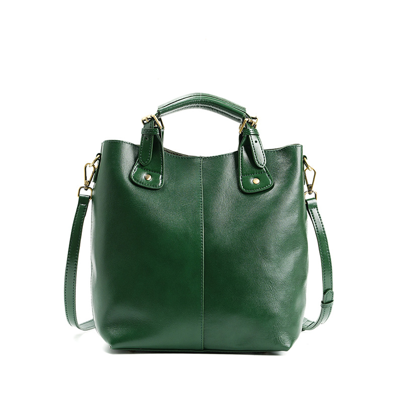 Sac bandoulière en cuir véritable, grande capacité PY0216 Vert