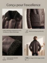 Veste en cuir femme, intégrée en fourrure, style patchwork 5.12.12 Demo 05