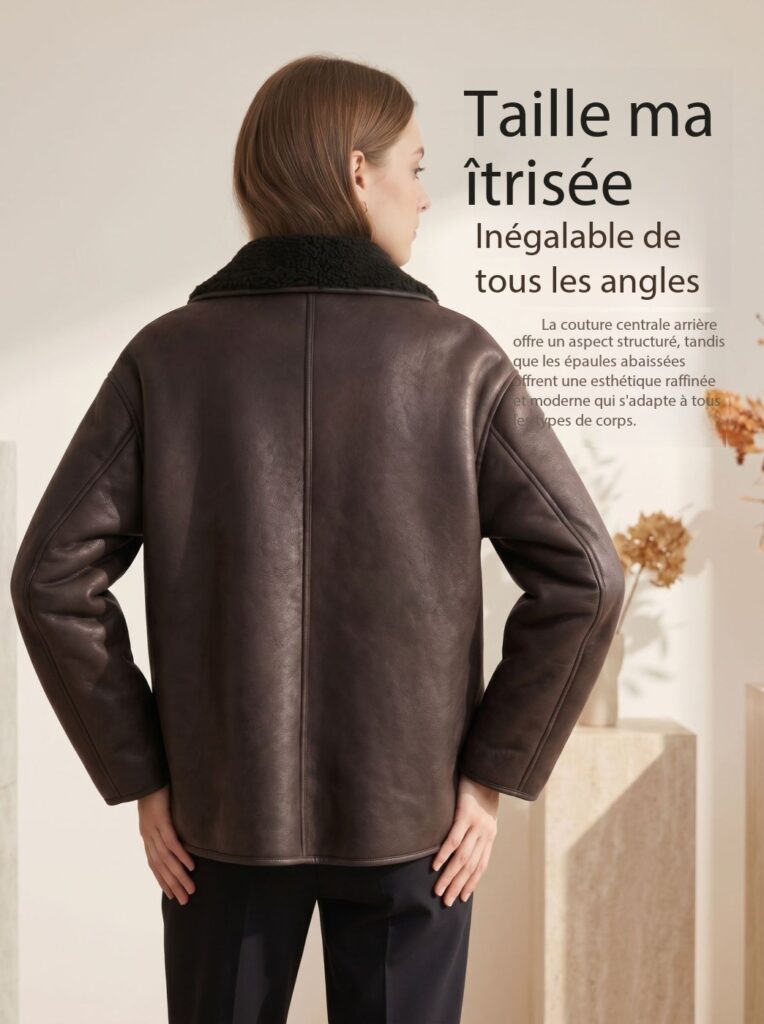 Veste en cuir femme, intégrée en fourrure, style patchwork 5.12.12 Demo 06