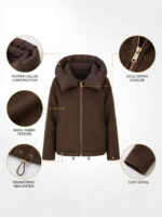 Veste en laine femme, col détachable. Veste vintage 85225-01