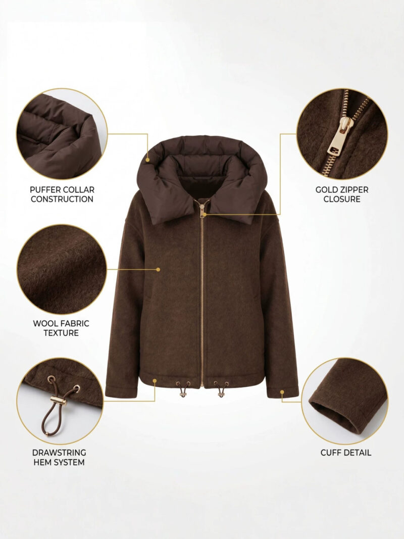 Veste en laine femme, col détachable. Veste vintage 85225-01