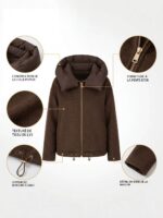 Veste en laine femme, col détachable. Veste vintage 85225-01 FR