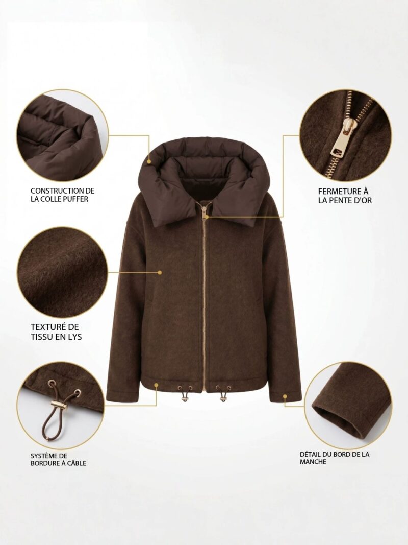 Veste en laine femme, col détachable. Veste vintage 85225-01 FR
