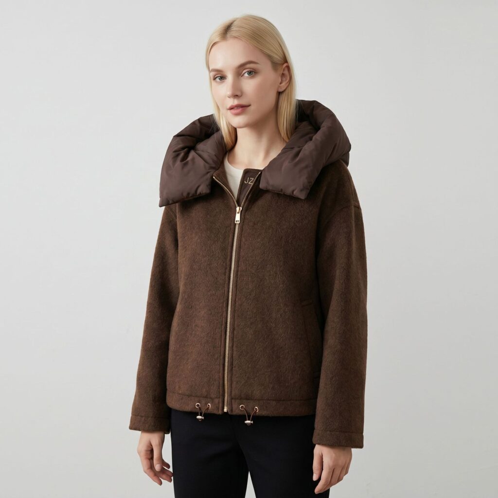 Veste en laine femme, col détachable. Veste vintage 85225 dEMO 01