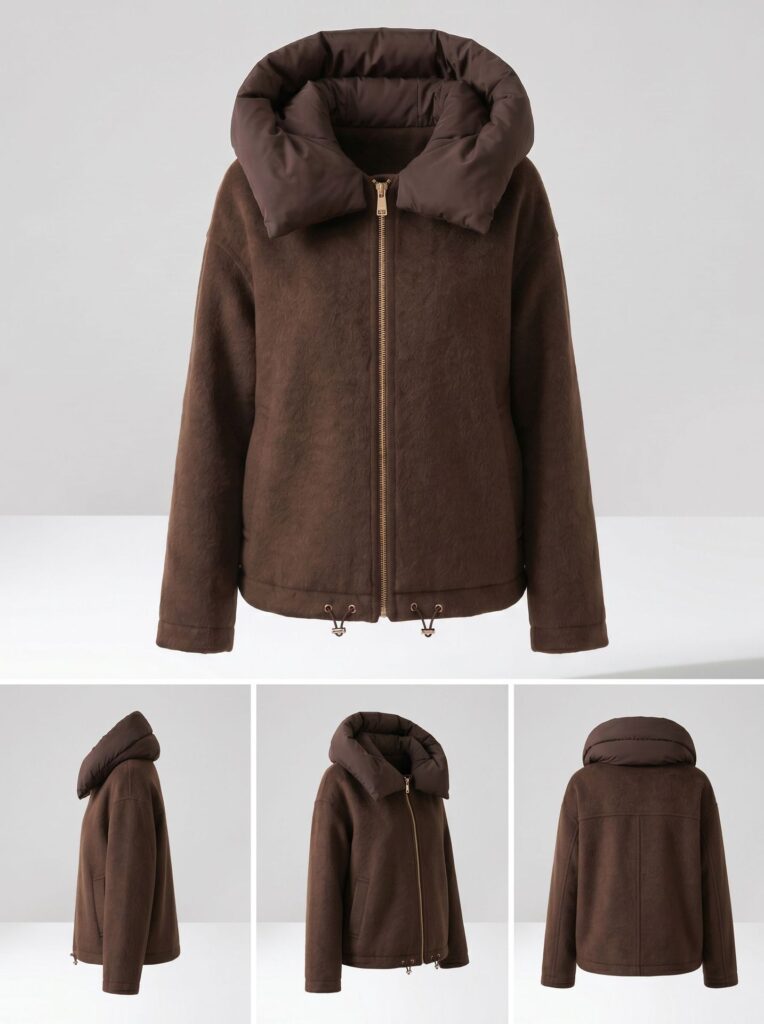 Veste en laine femme, col détachable. Veste vintage 85225 dEMO 03