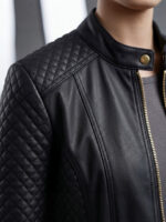 Vestes en cuir femme avec cols montants 209-04