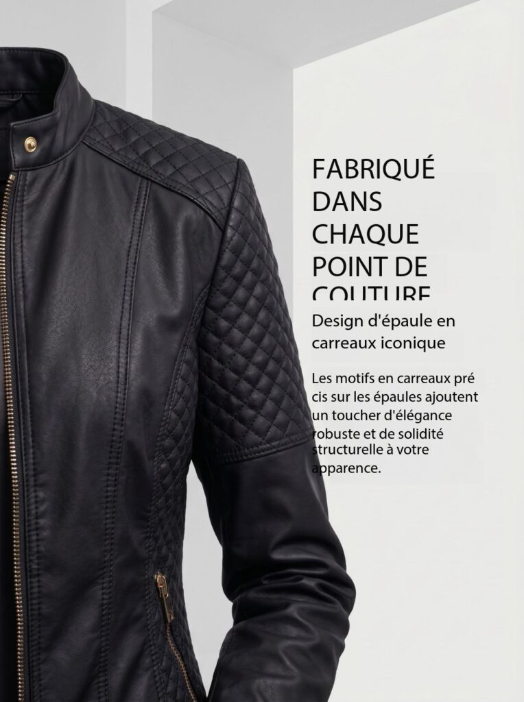 Vestes en cuir végan femme avec cols montants 209 Demo 05
