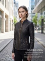 Vestes en cuir végan femme avec cols montants 209 Demo 09