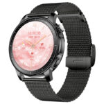 Acier noir + bracelet en silicone Montre connectée femme fonctions santé, sports...V65