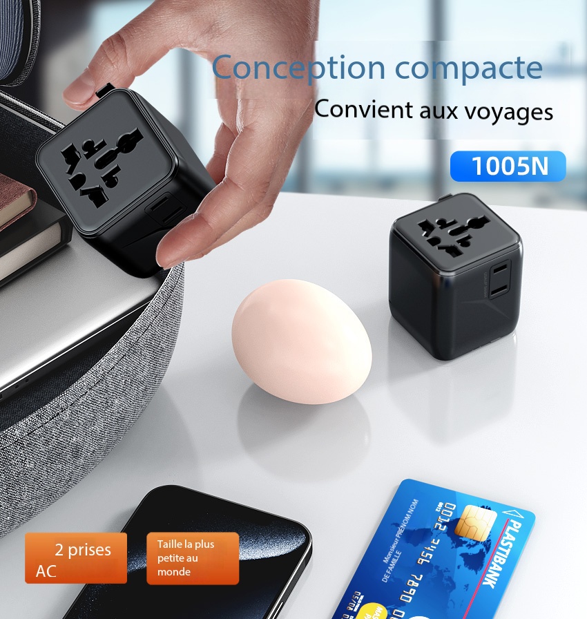 Chargeur Adaptateur universel, adaptateur de voyage 1005N Demo 01