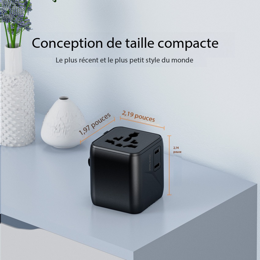 Chargeur Adaptateur universel, adaptateur de voyage 1005N Demo 05