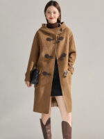 Manteau en laine réversible à motif écossais 15916-01