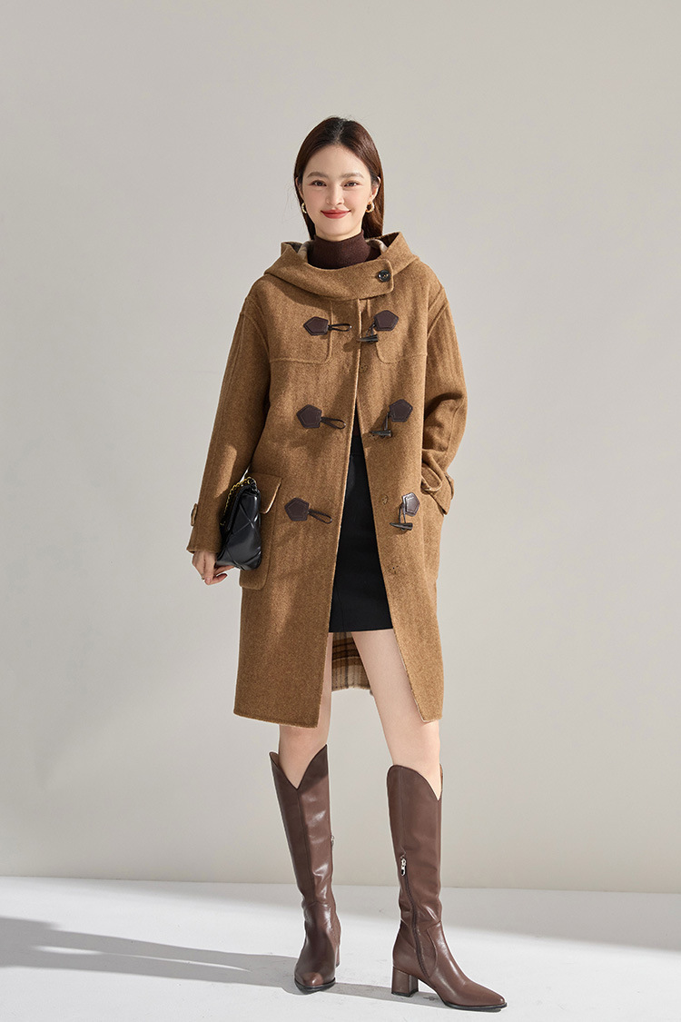 Manteau en laine réversible à motif écossais 15916 Demo 05