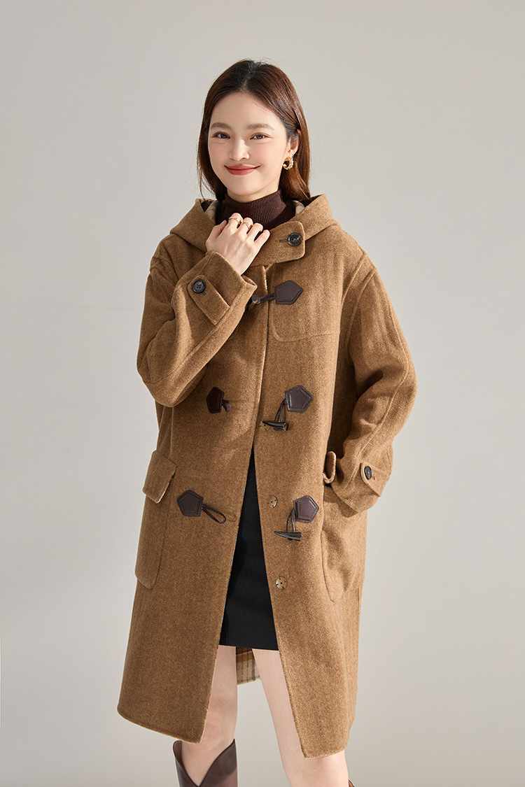 Manteau en laine réversible à motif écossais 15916 Demo 08