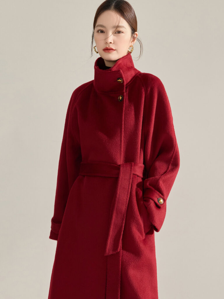 Manteau en laine réversible femmes, mi-long, cintré 15873 Demo 011
