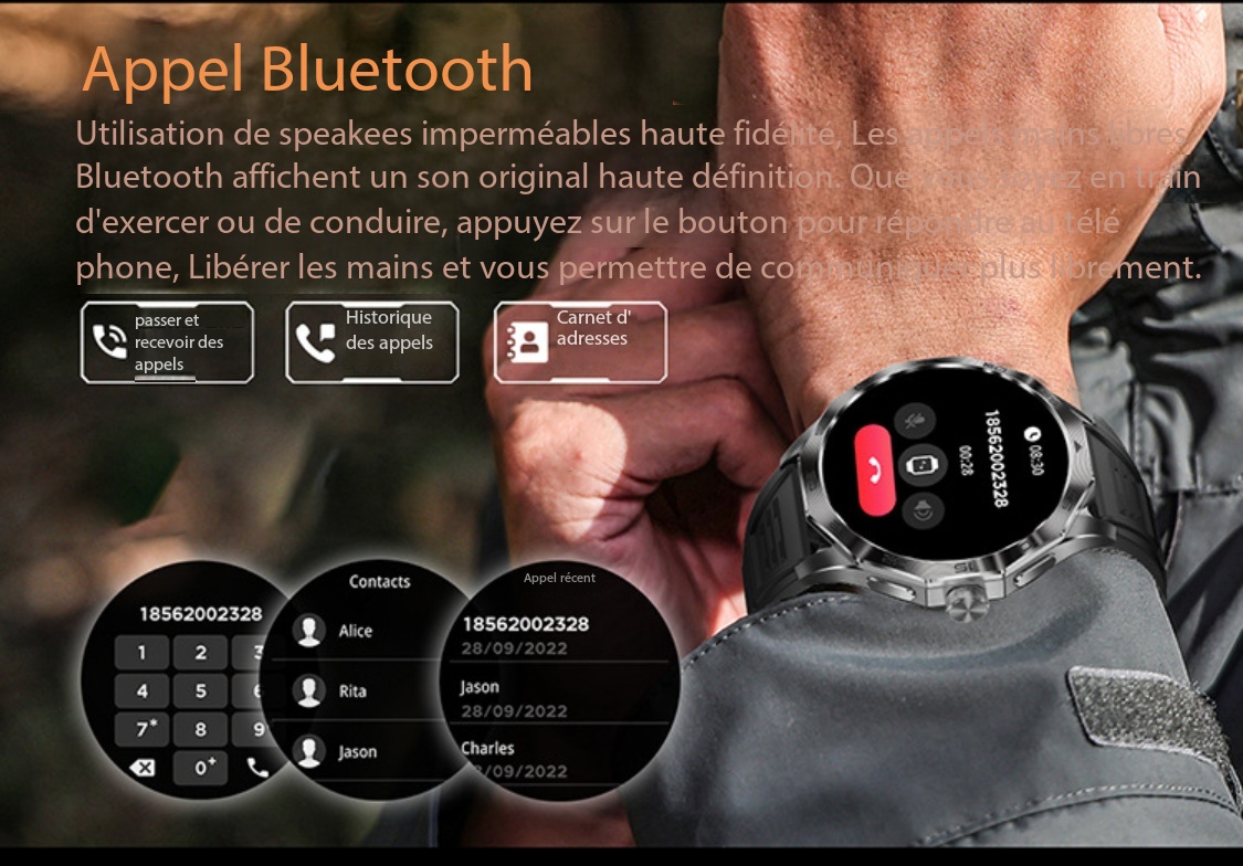 Montre connectée appels Bluetooth, podomètre DA03 dEMO 005