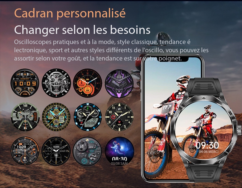 Montre connectée appels Bluetooth, podomètre DA03 dEMO 006