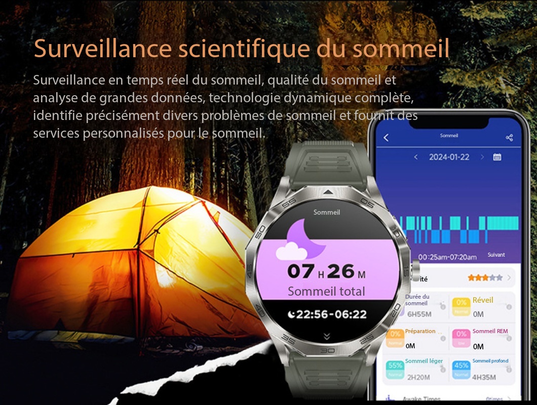 Montre connectée appels Bluetooth, podomètre DA03 dEMO 008