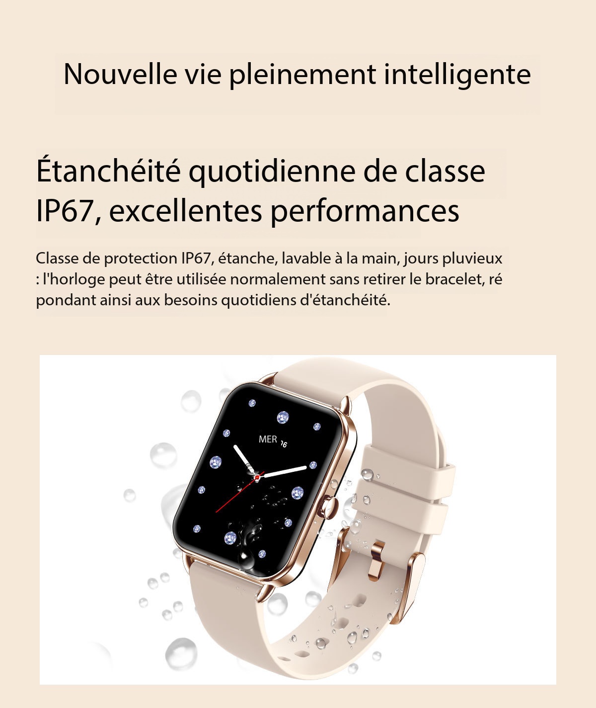 Montre connectée femme appels, écran tactile Da02 Demo 0010
