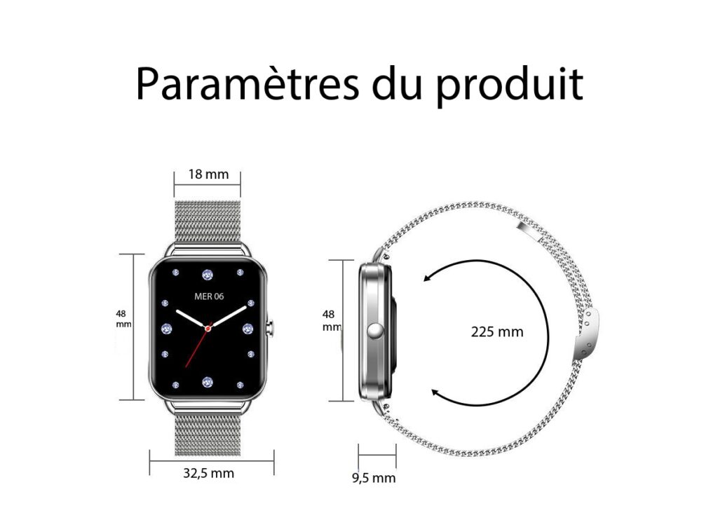 Montre connectée femme appels, écran tactile Da02 Demo 0011
