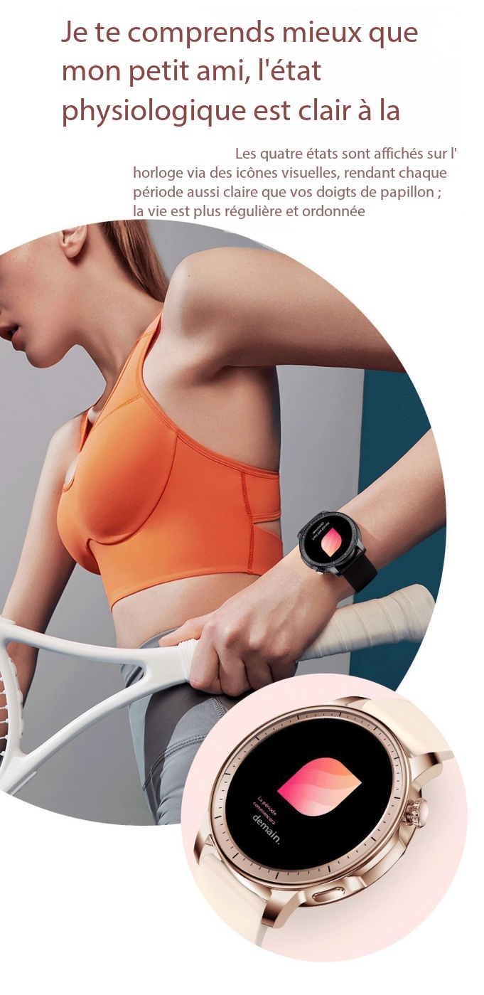 Montre connectée femme fonctions santé, sports...V65 Demo 013