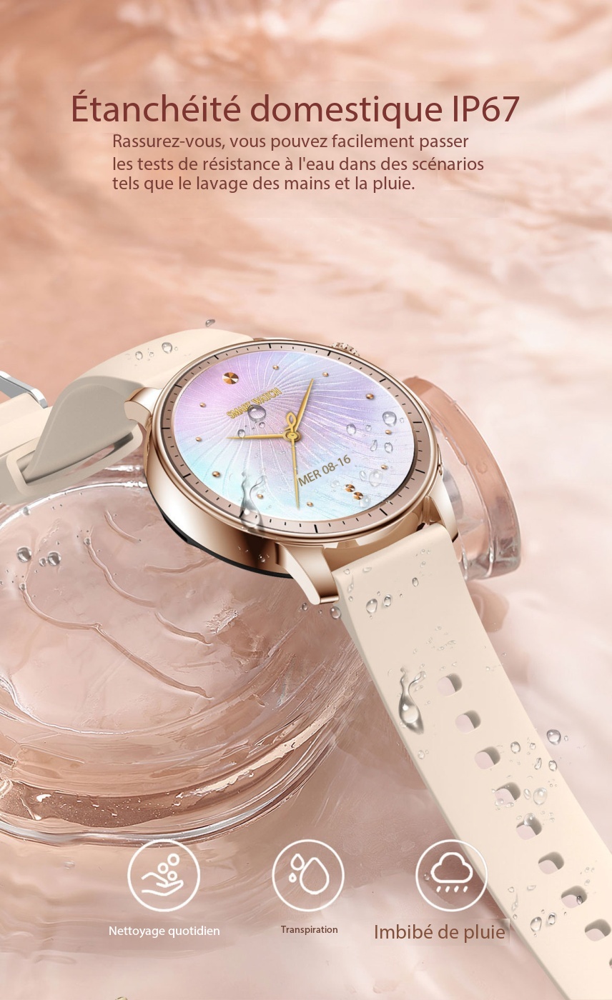 Montre connectée femme fonctions santé, sports...V65 Demo 015
