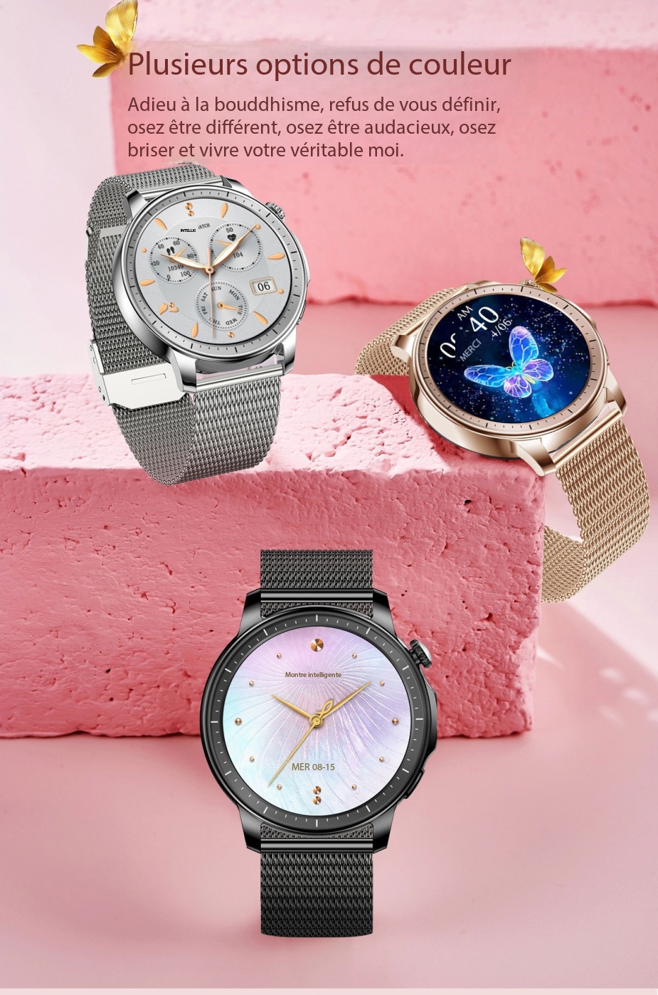 Montre connectée femme fonctions santé, sports...V65 Demo 016