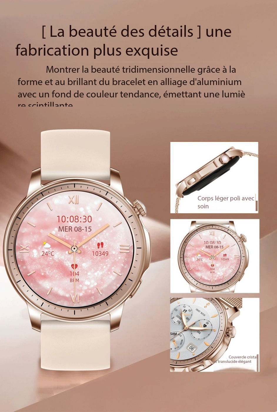 Montre connectée femme fonctions santé, sports...V65 Demo 03