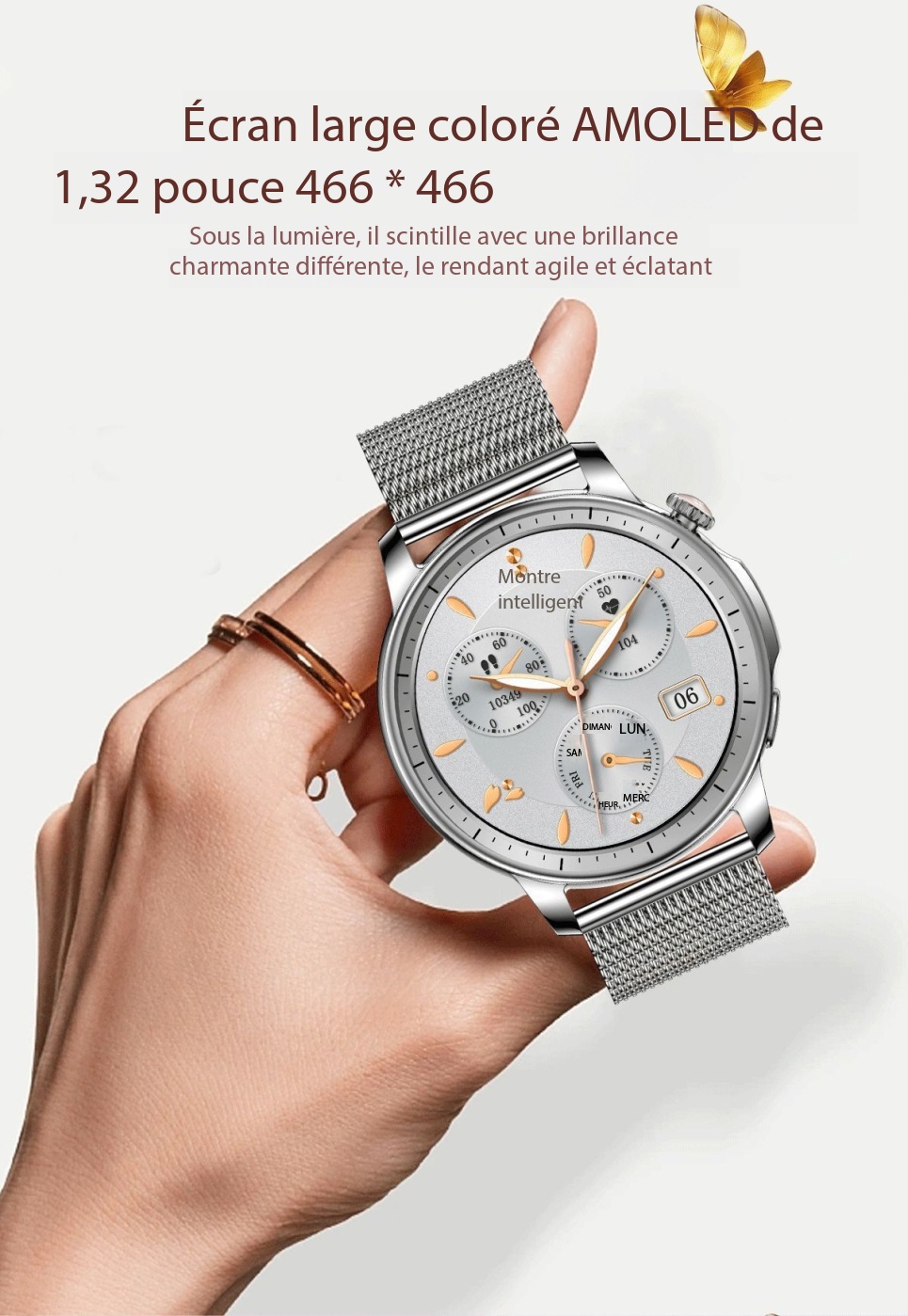 Montre connectée femme fonctions santé, sports...V65 Demo 04