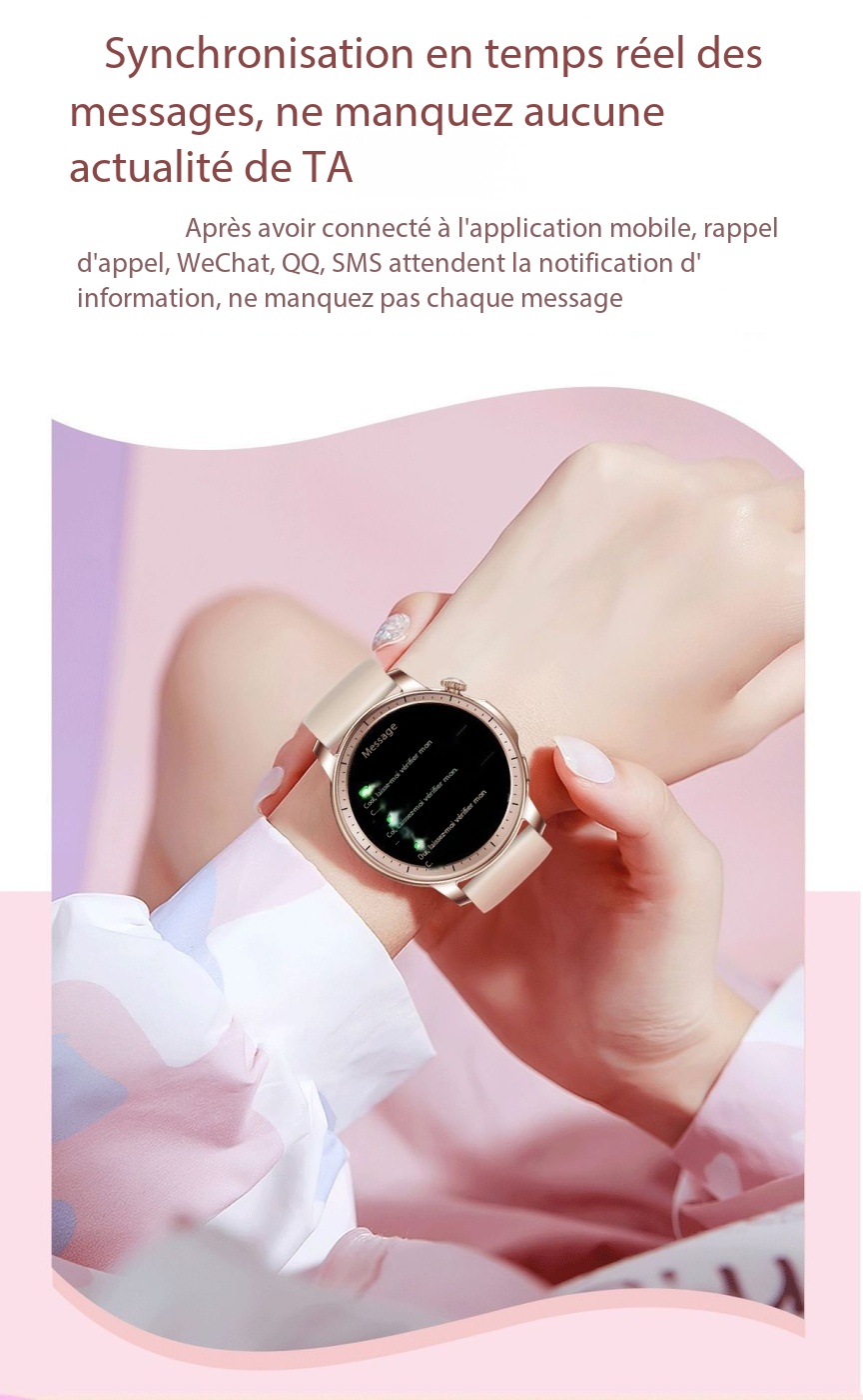 Montre connectée femme fonctions santé, sports...V65 Demo 06