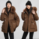 Parka femme, doublé polaire et rembourré pour hiver 890QS-03