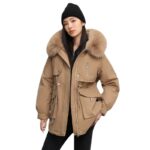 Parka femme, doublé polaire et rembourré pour hiver 890QS-08