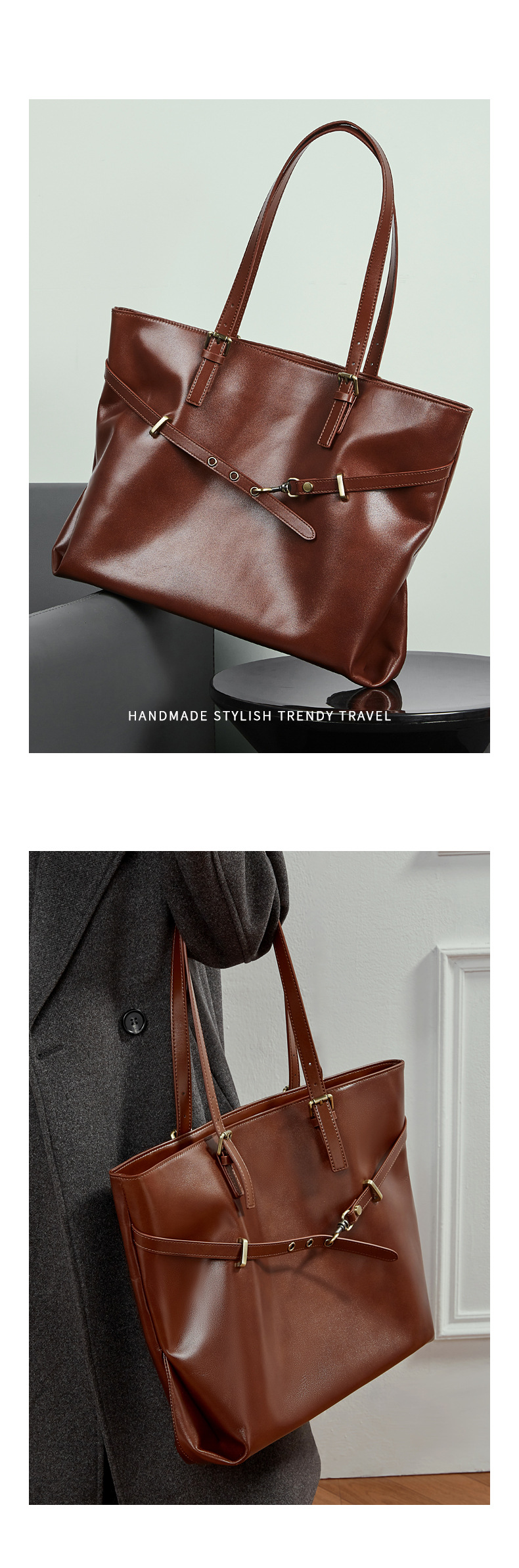 Sac en cuir fourre-tout femme. Sac en cuir tanné 3232 Demo 04