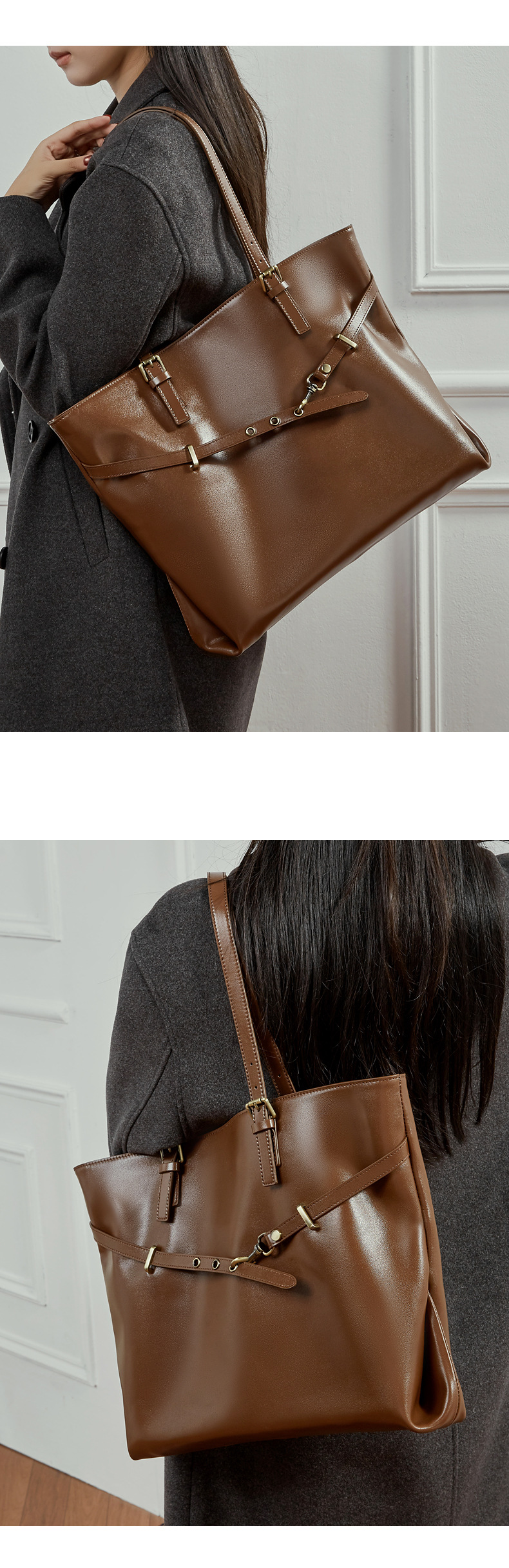 Sac en cuir fourre-tout femme. Sac en cuir tanné 3232 Demo 05