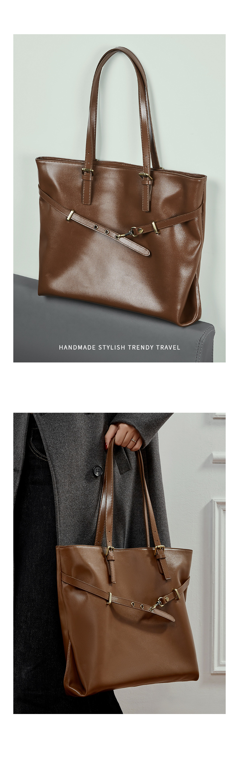 Sac en cuir fourre-tout femme. Sac en cuir tanné 3232 Demo 06