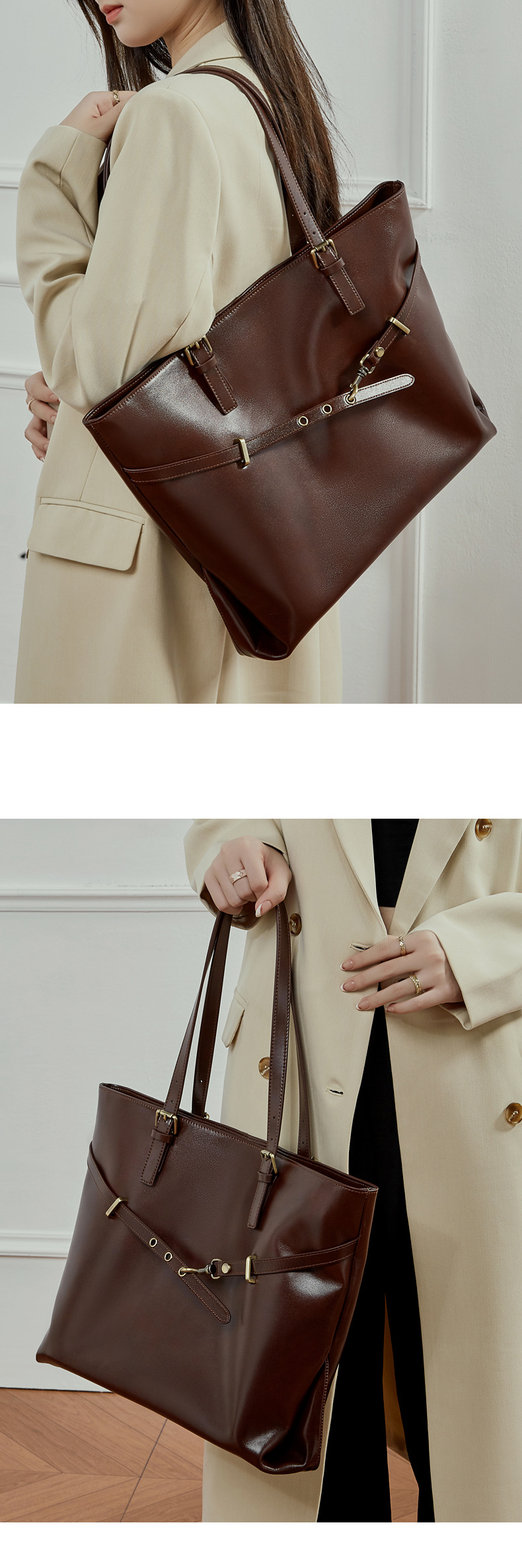 Sac en cuir fourre-tout femme. Sac en cuir tanné 3232 Demo 07