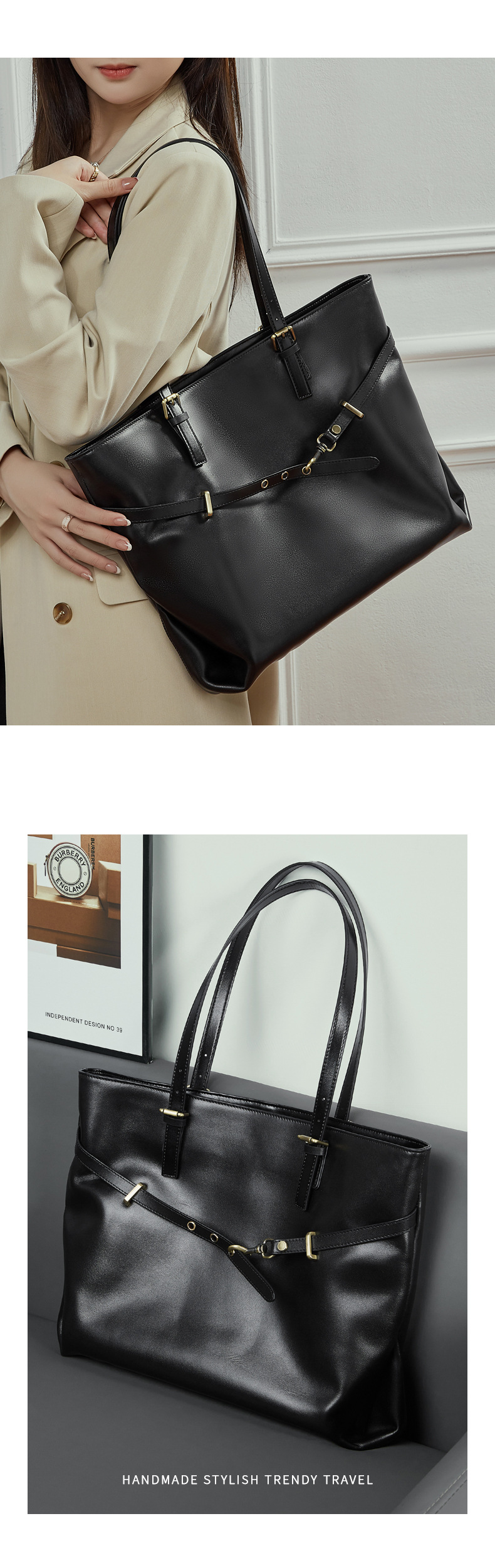 Sac en cuir fourre-tout femme. Sac en cuir tanné 3232 Demo 09