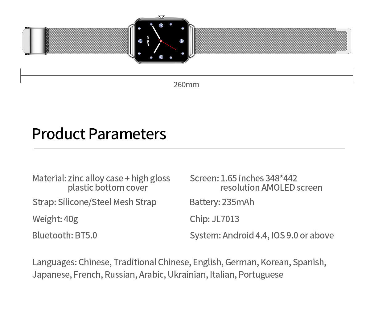 Smart Watch, Bluetooth Calling, Full Touch Screen Da02 Demo 017