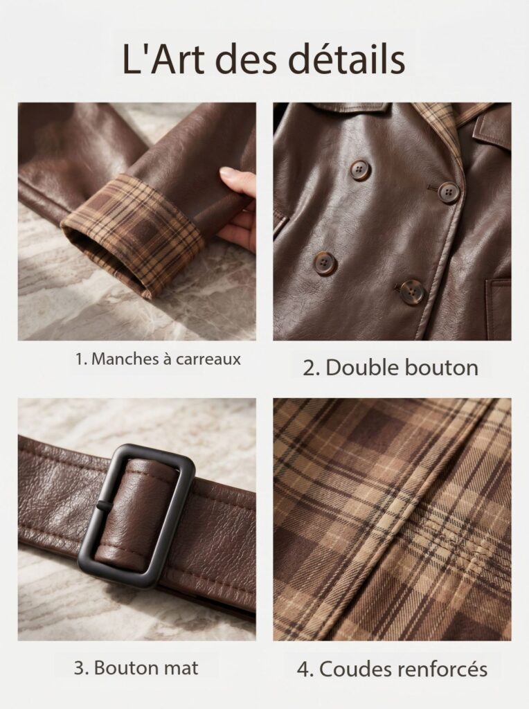 Veste cuir femmes, veste luxe à taille ceinturée Xc26626 Demo 06