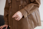 Veste en cuir femme, parka polaire, thermique 25029 Demo 011