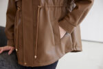 Veste en cuir femme, parka polaire, thermique 25029 Demo 012