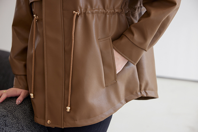 Veste en cuir femme, parka polaire, thermique 25029 Demo 012