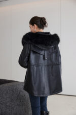 Veste en cuir femme, parka polaire, thermique 25029 Demo 019