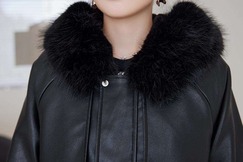 Veste en cuir femme, parka polaire, thermique 25029 Demo 023