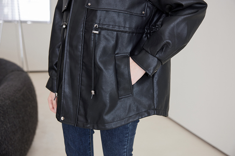 Veste en cuir femme, parka polaire, thermique 25029 Demo 025