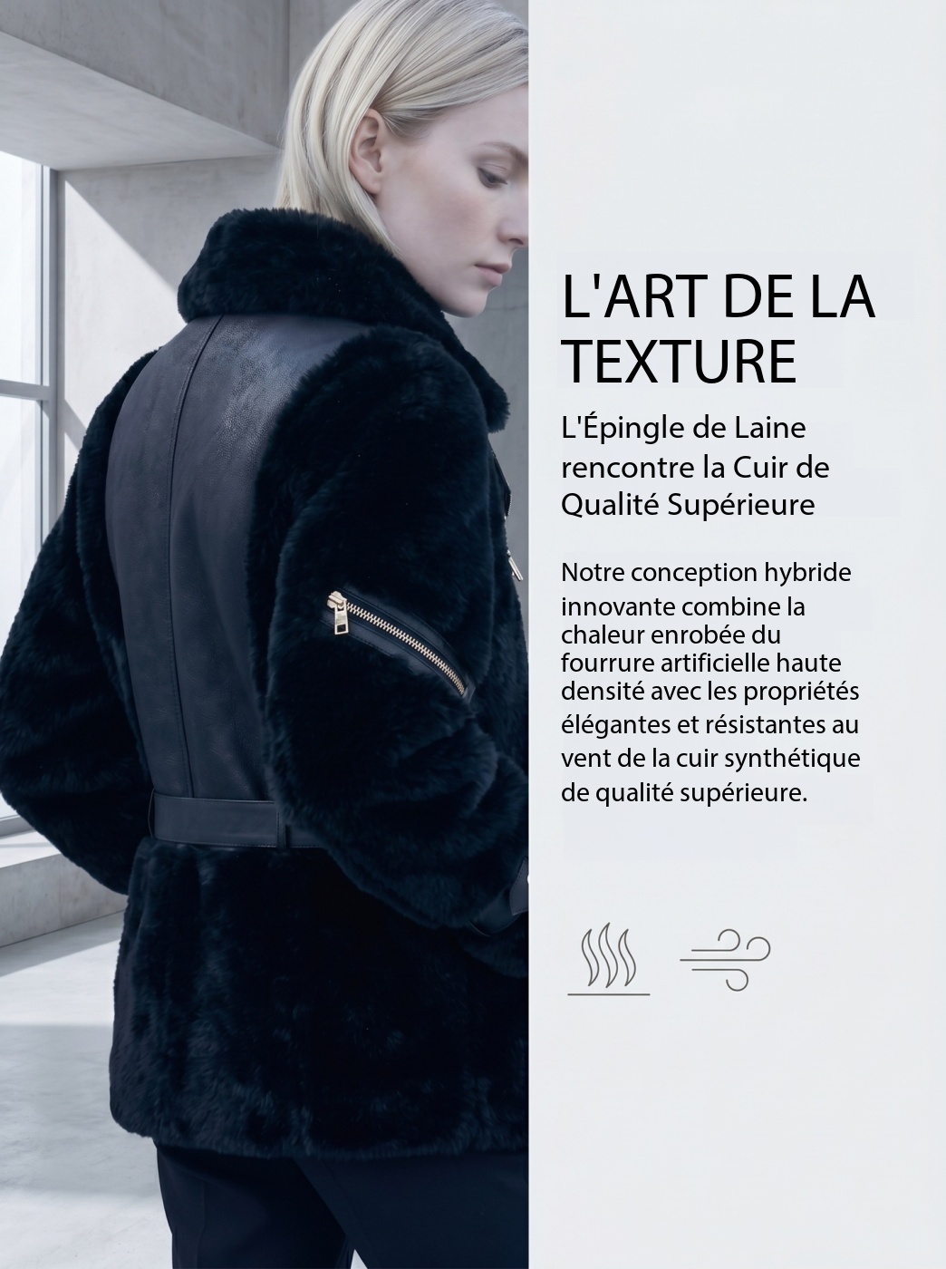 Veste en fourrure femmes, haut de gamme, mi- longue A6869 Demo 02